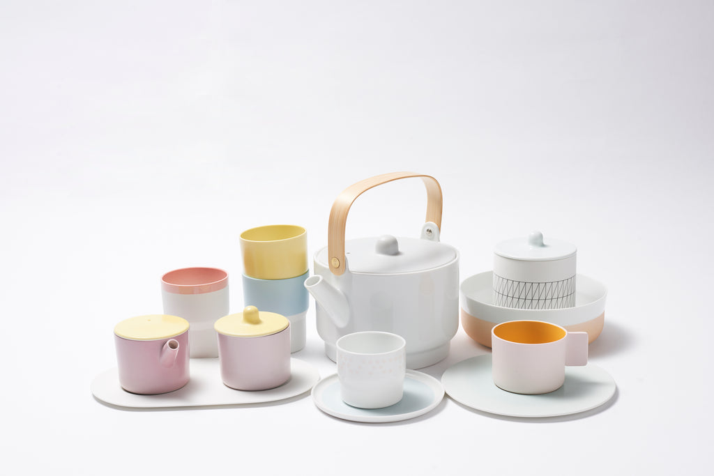 S&B Milk Can, Sugar Can & Platter set