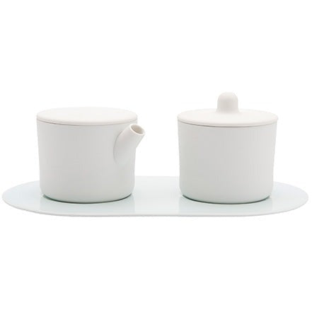 S&B Milk Can, Sugar Can & Platter set