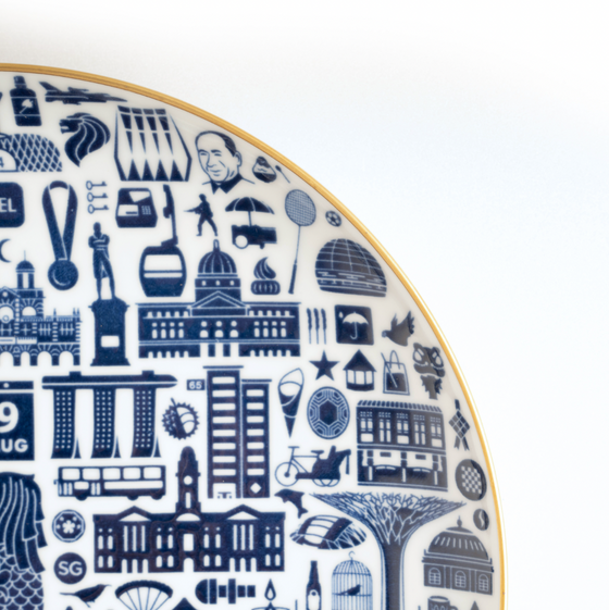 One Singapore 2023 Edition (Gold Rim Limited Edition 24cm Plate)