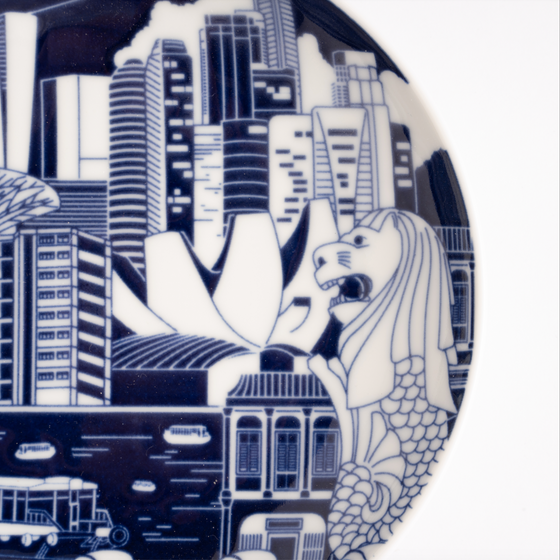 Singapore Cityscape Porcelain Plate (15cm)