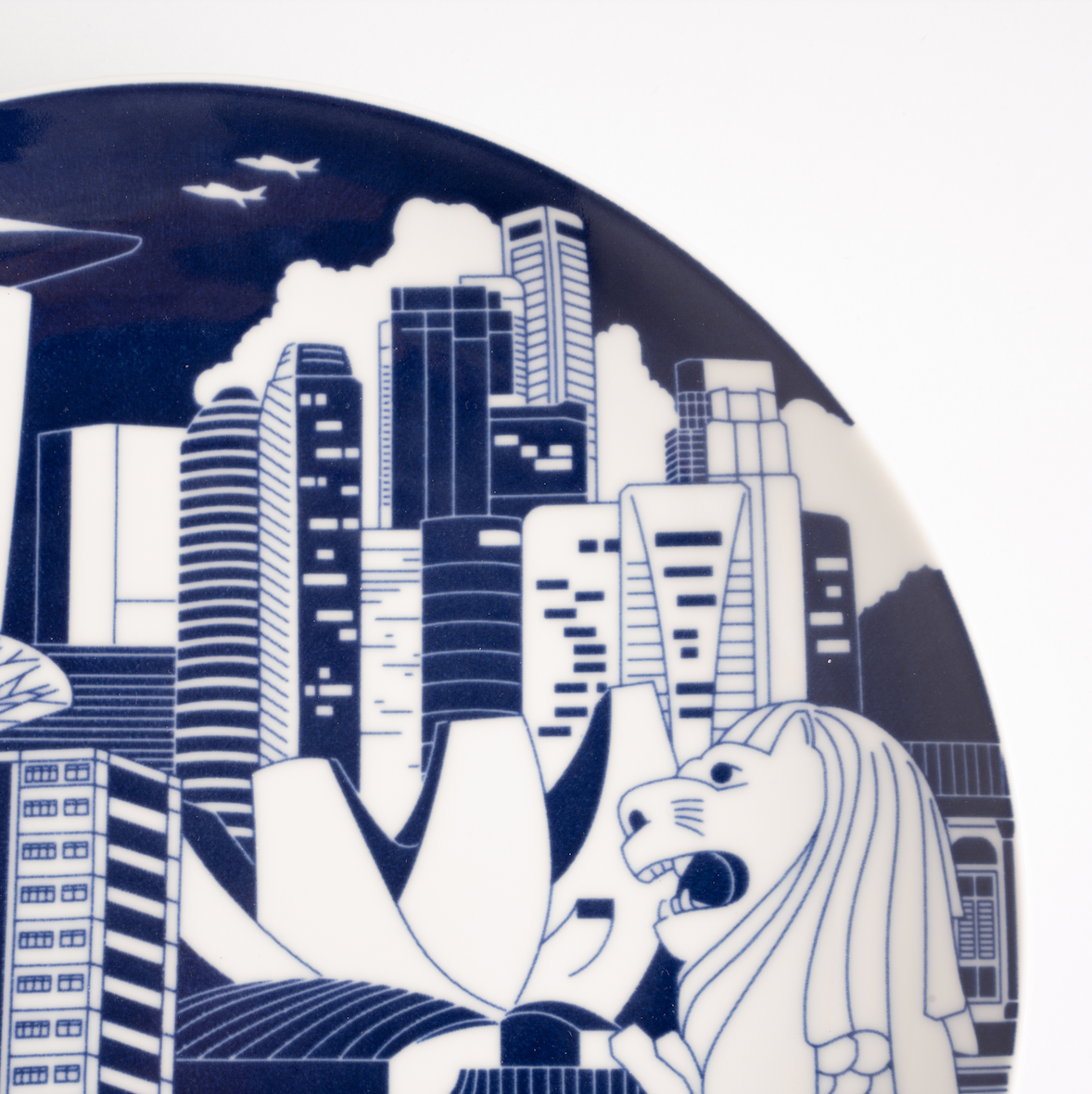 Singapore Cityscape Porcelain Plate (24cm)