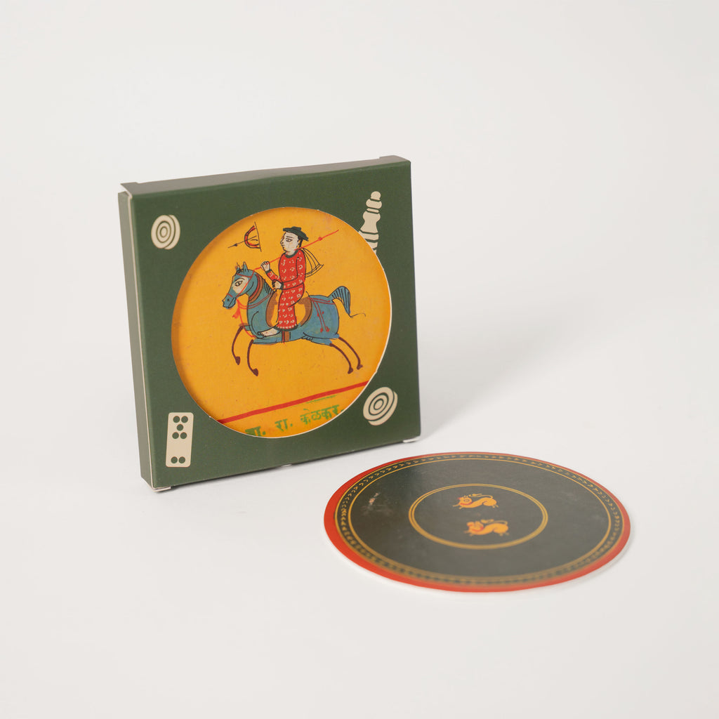 Set of 5 Paper Coasters (Dashavatara Ganlita 1-5 Playing Cards Collection)