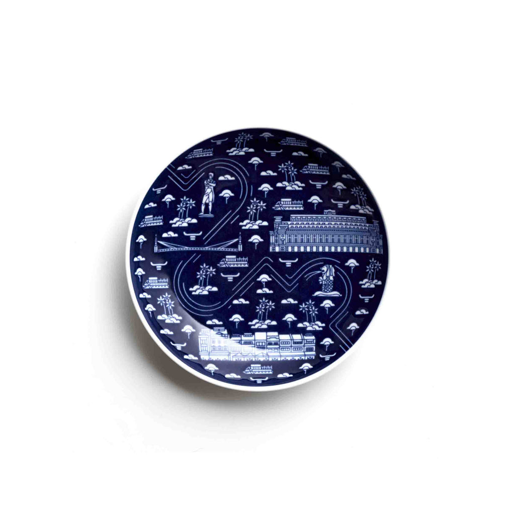 Singapore Architecture - The Singapore River Porcelain Plate (15cm)