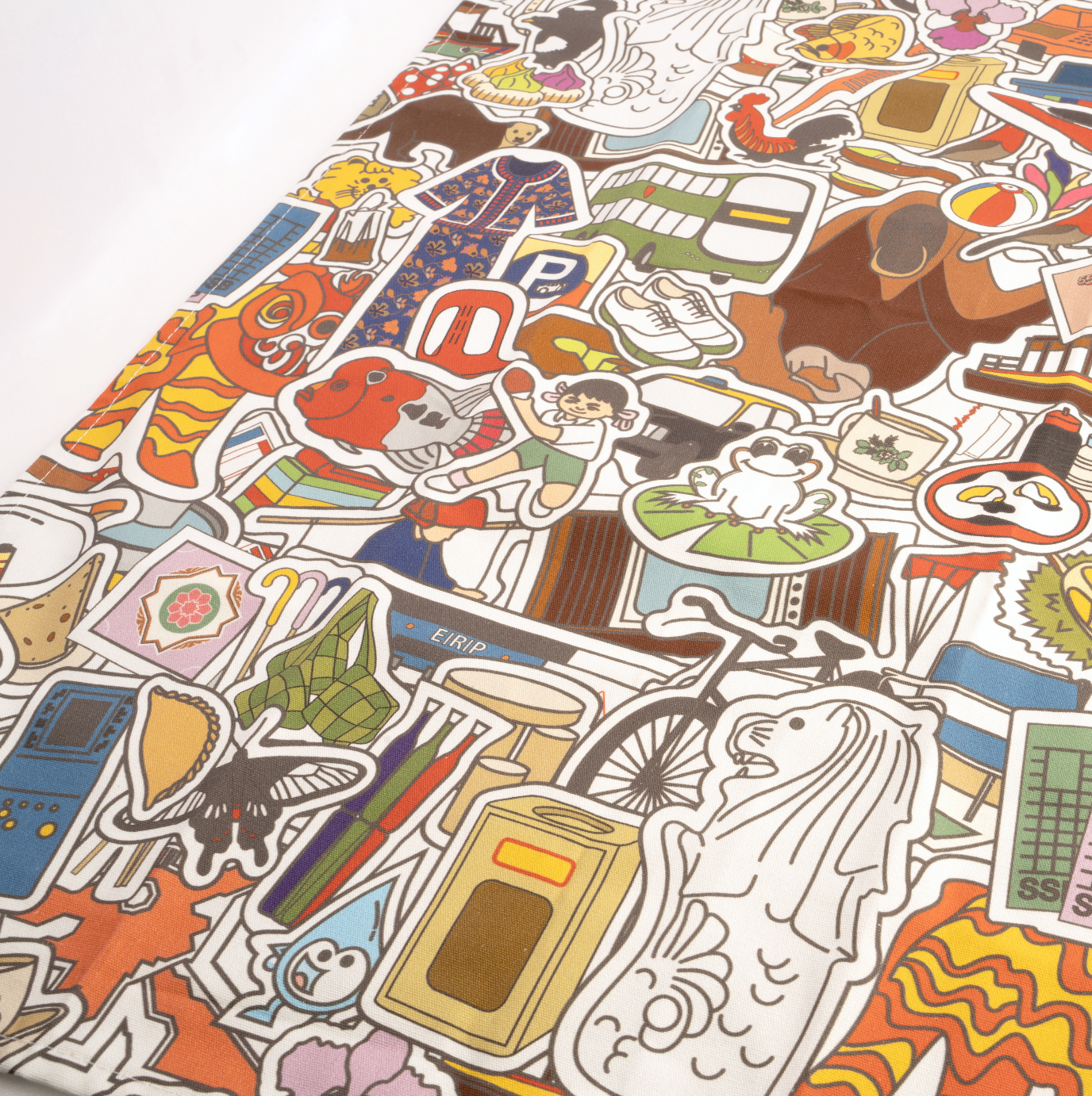 Singapore Stickers - Tea Towel
