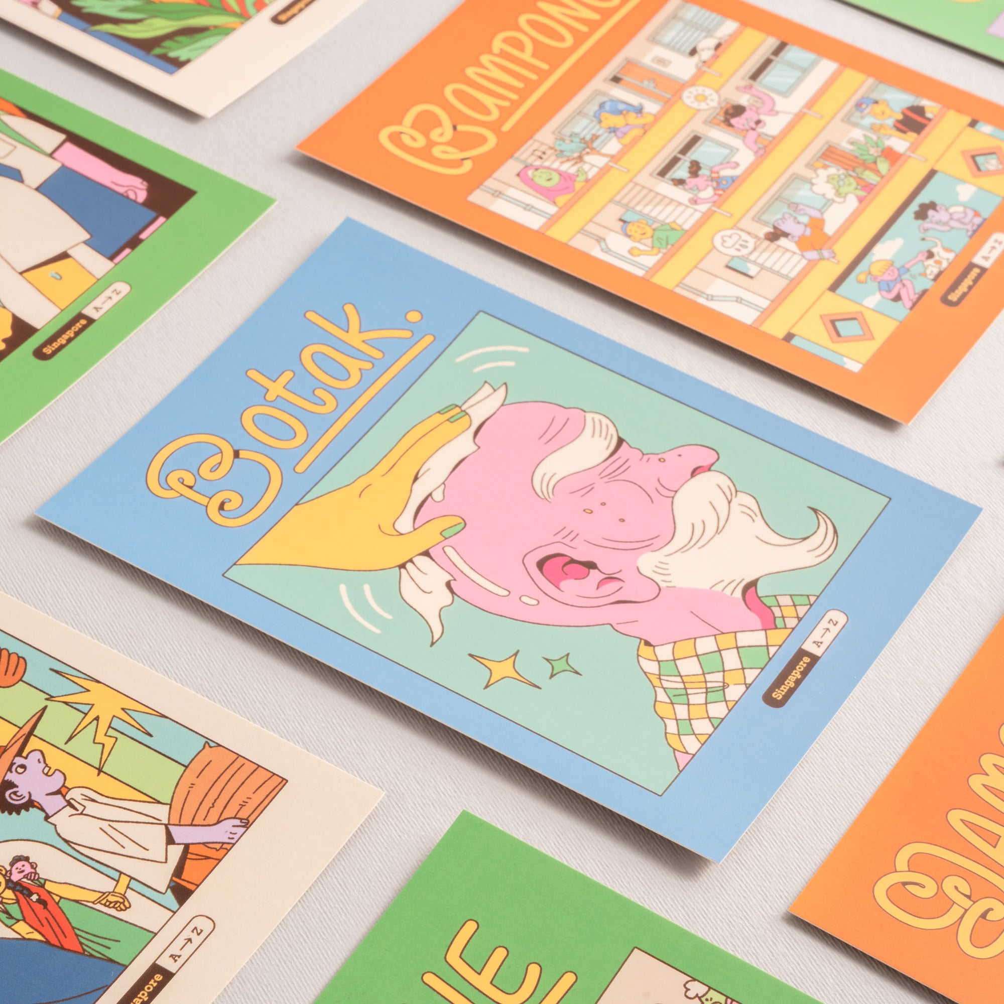 Singapore A to Z - Single illustrated Postcard