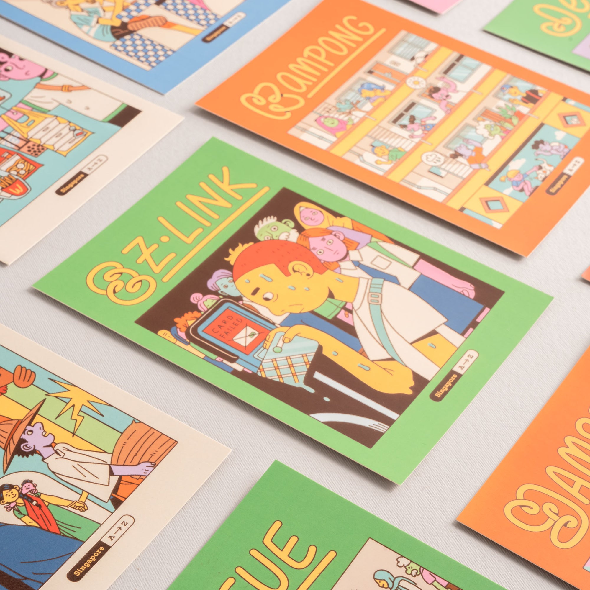 Singapore A to Z - Single illustrated Postcard