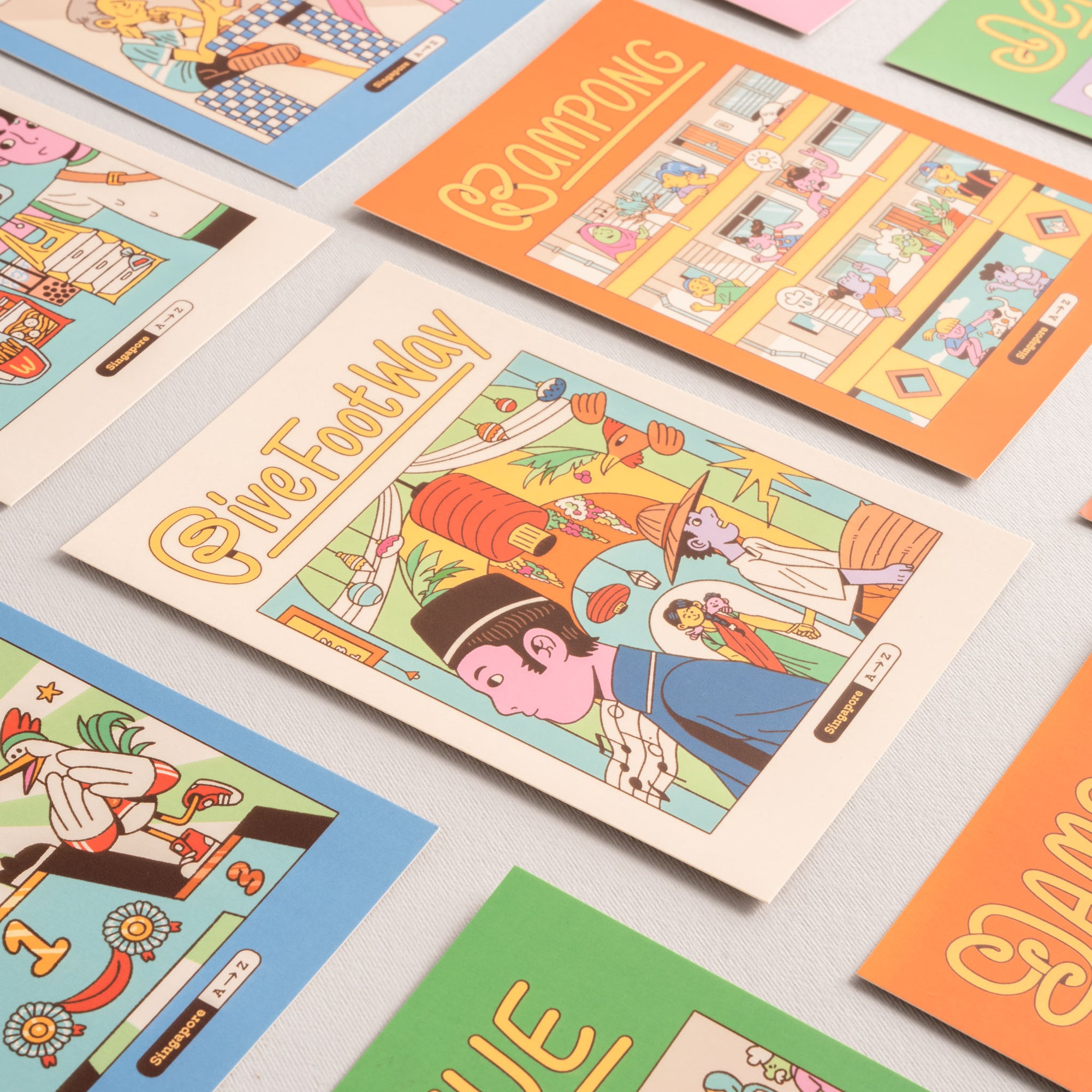 Singapore A to Z - Single illustrated Postcard