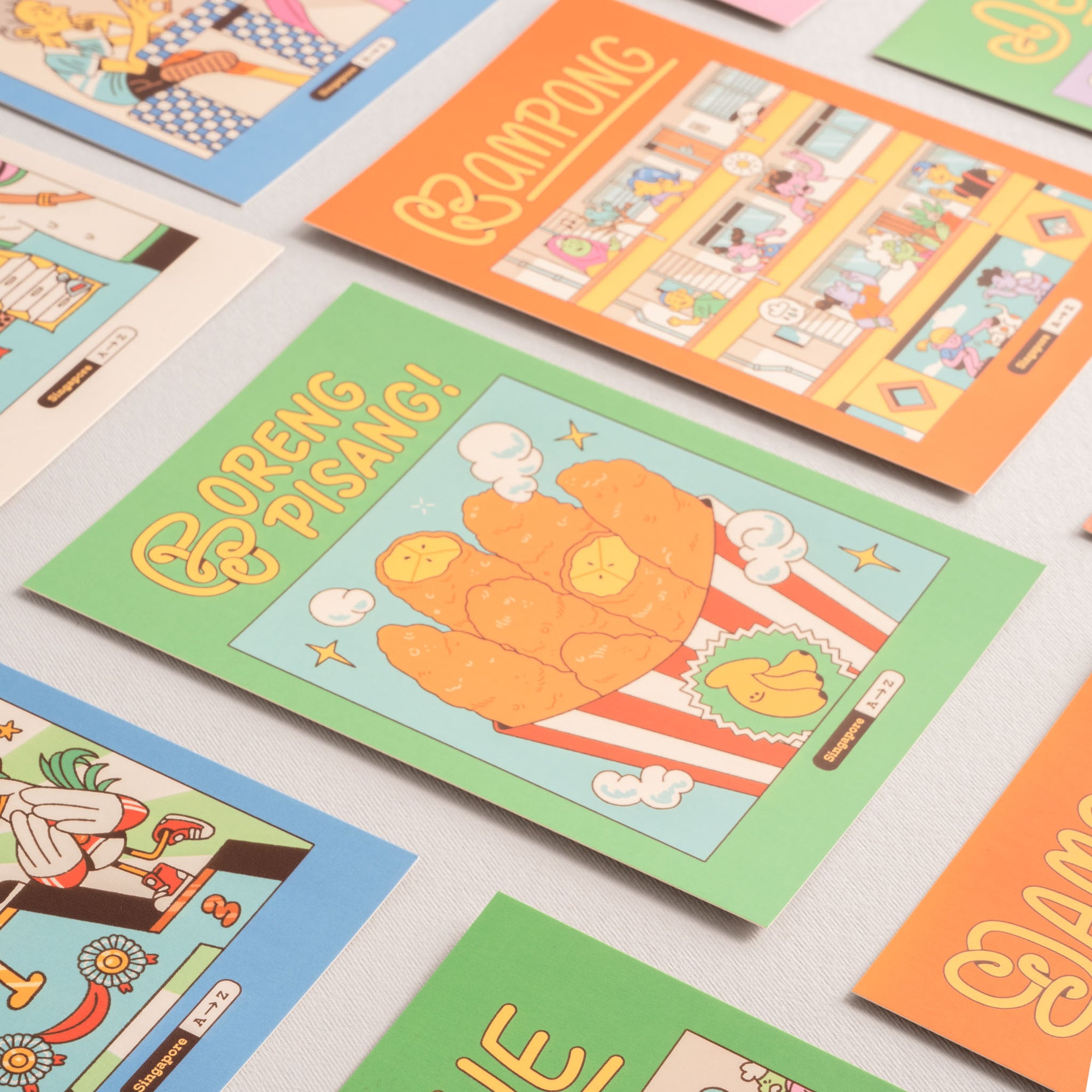 Singapore A to Z - Single illustrated Postcard