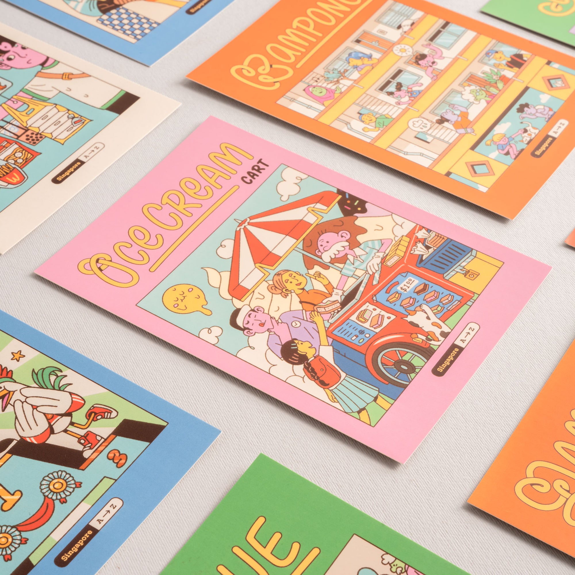 Singapore A to Z - Single illustrated Postcard