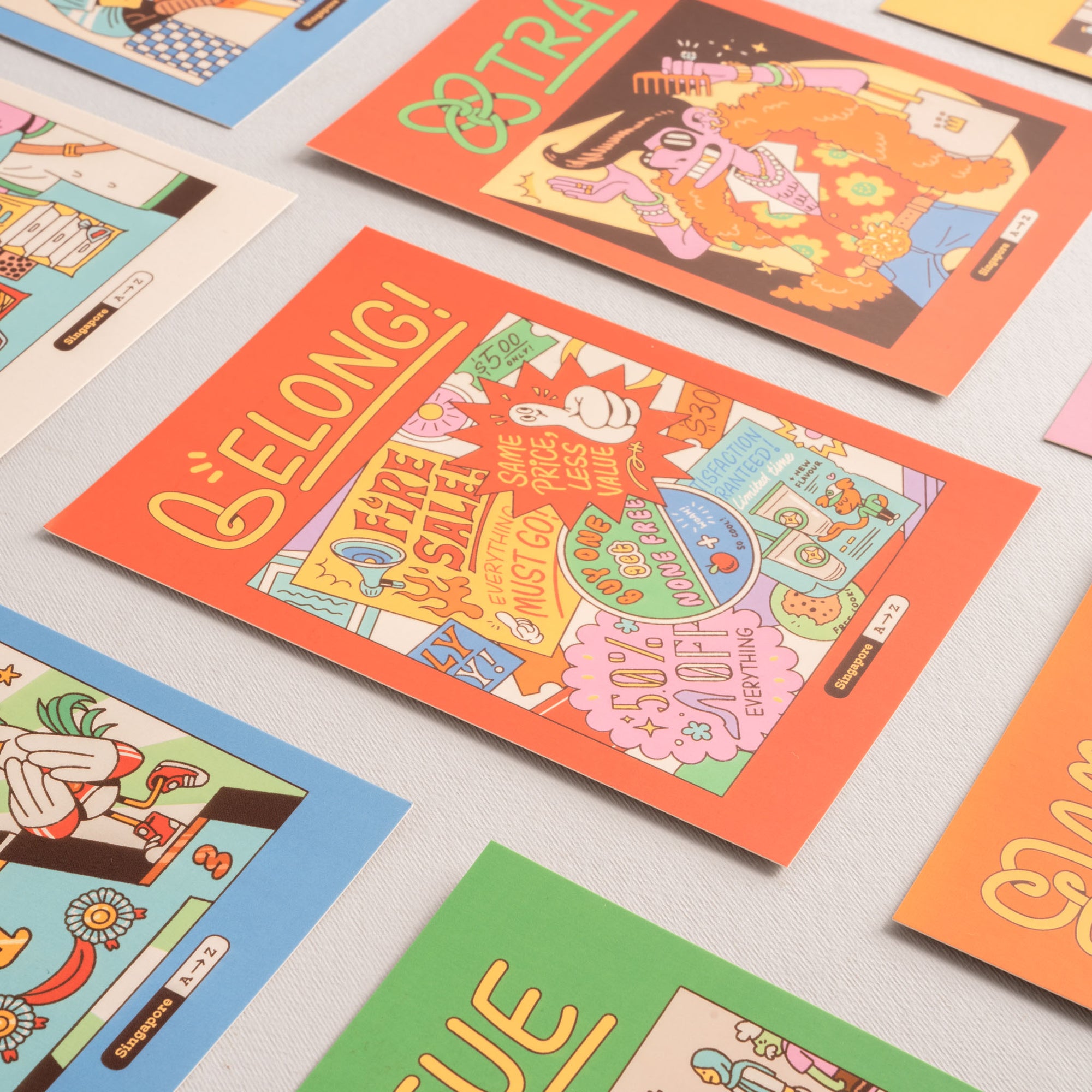 Singapore A to Z - Single illustrated Postcard