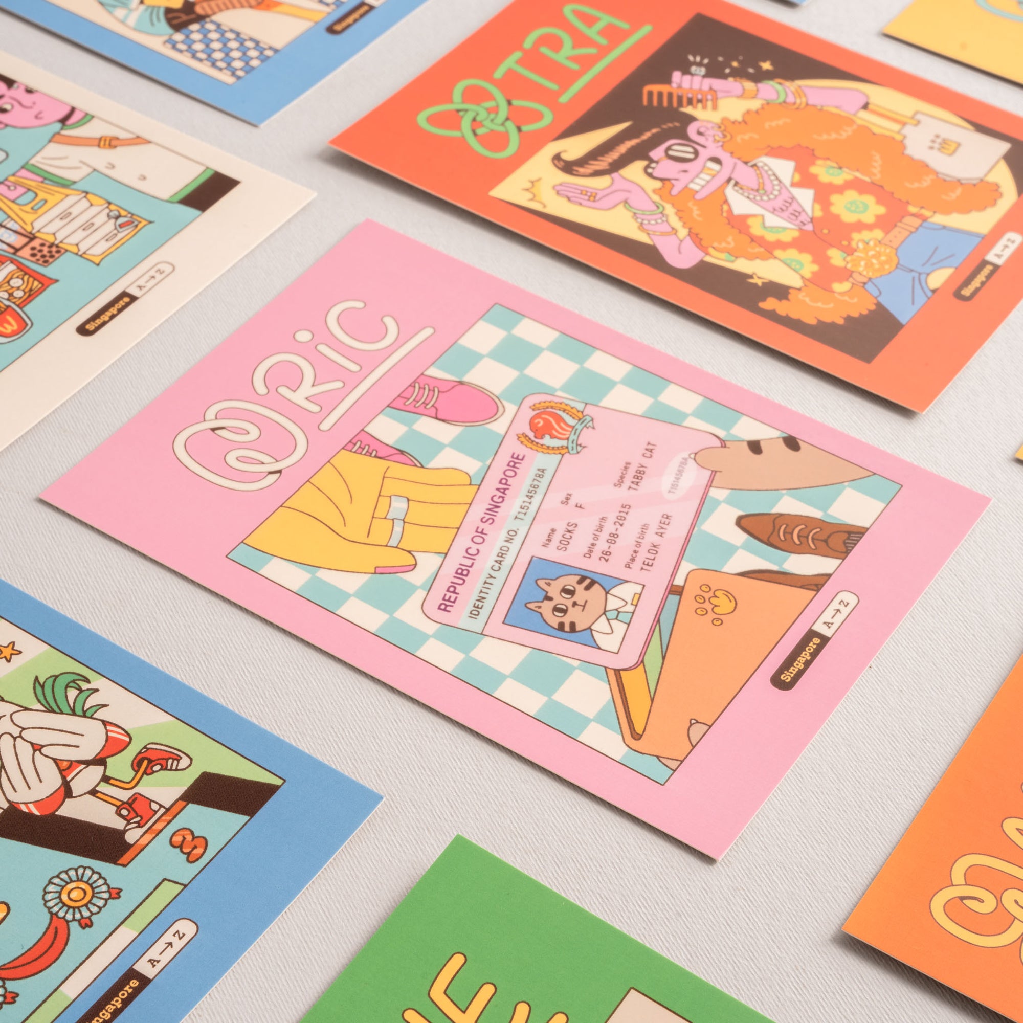 Singapore A to Z - Single illustrated Postcard