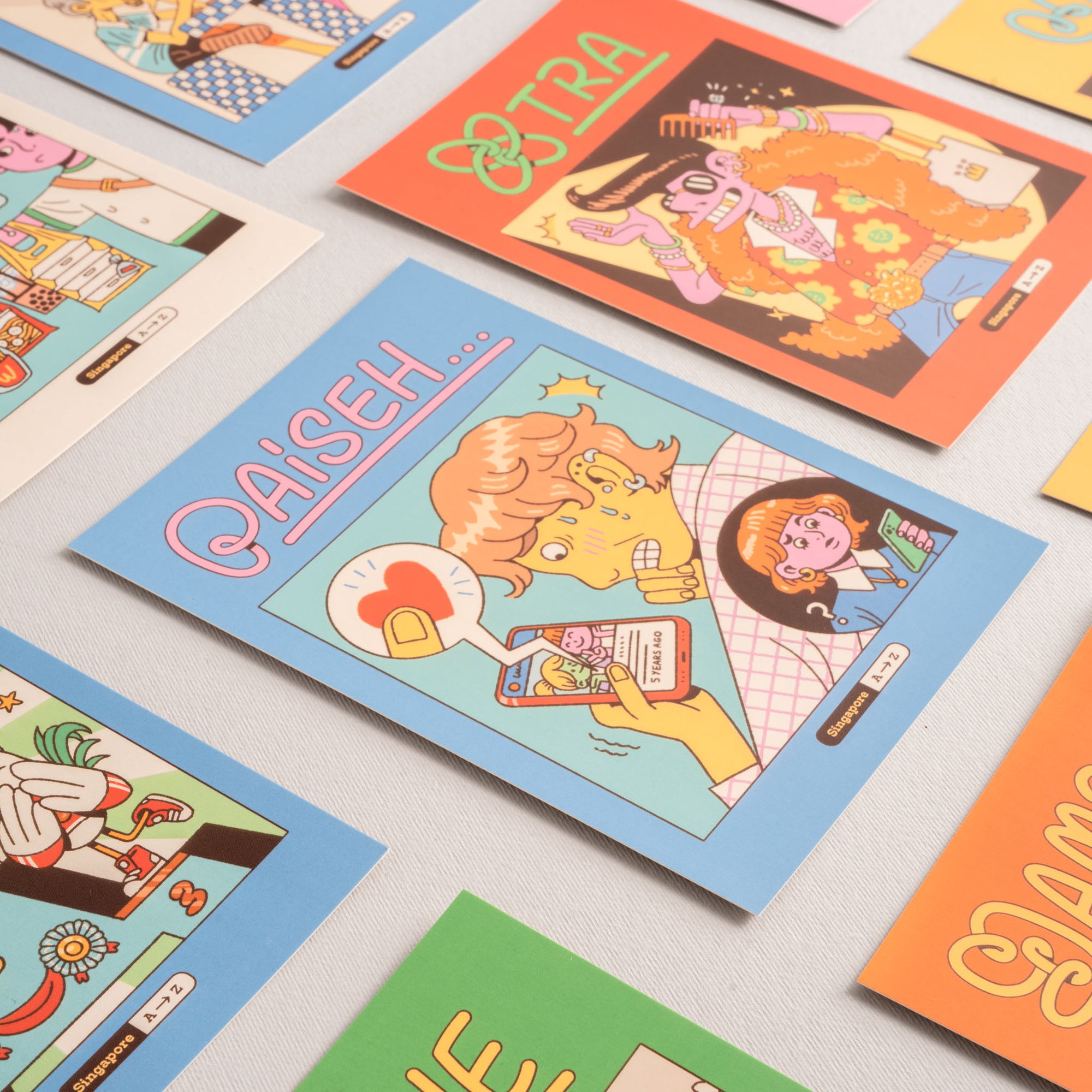 Singapore A to Z - Single illustrated Postcard