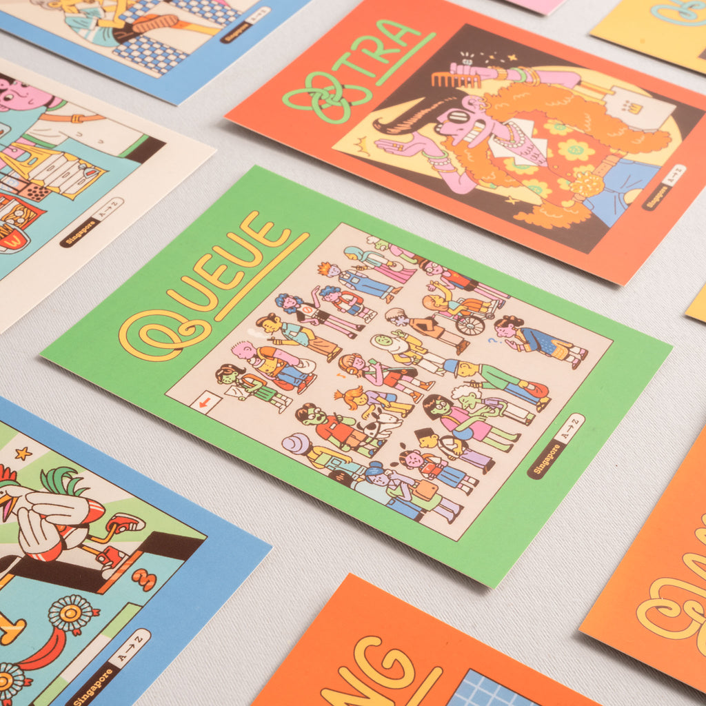 Singapore A to Z - Single illustrated Postcard