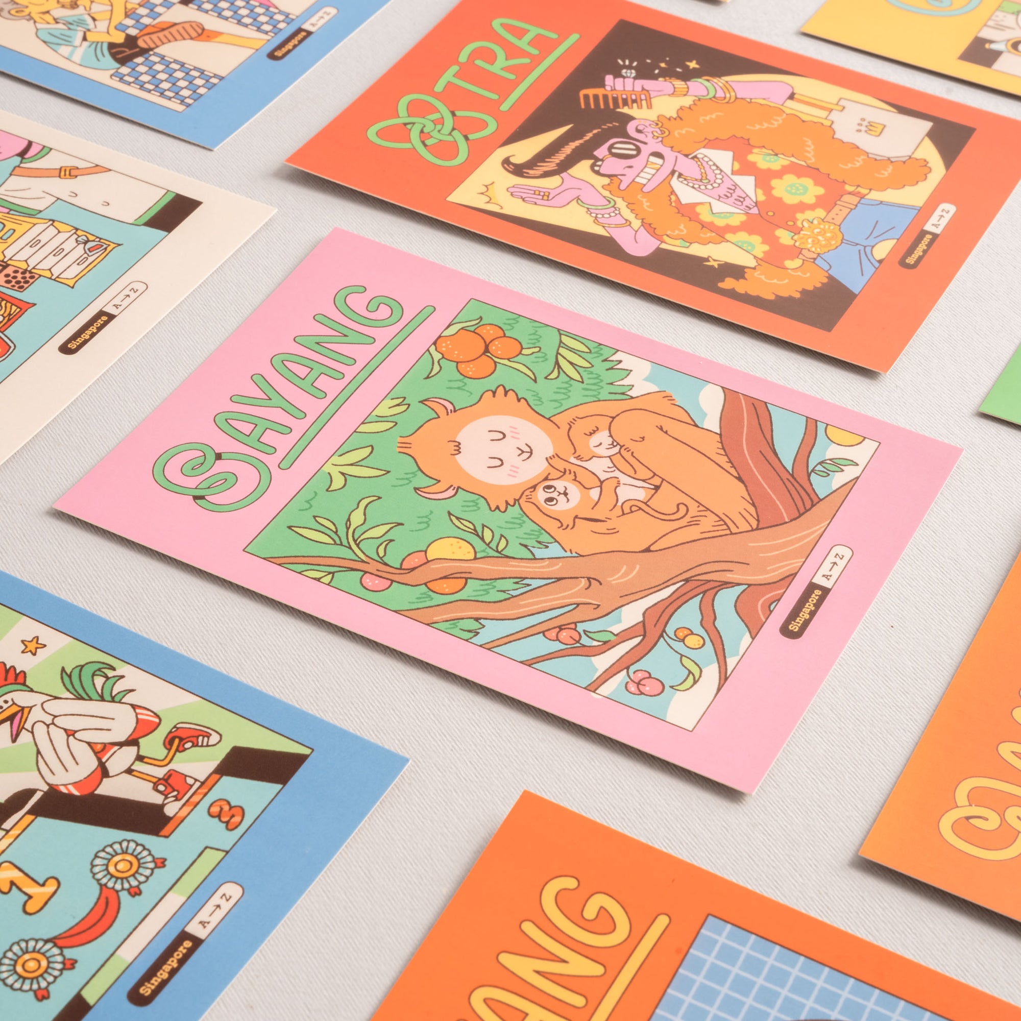 Singapore A to Z - Single illustrated Postcard