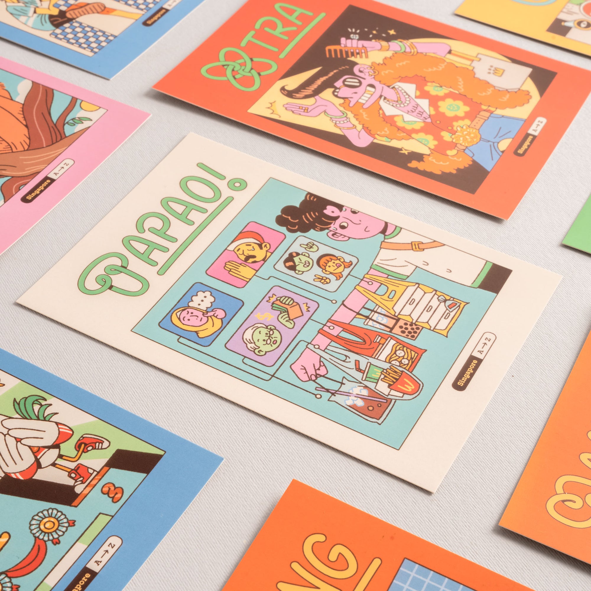 Singapore A to Z - Single illustrated Postcard