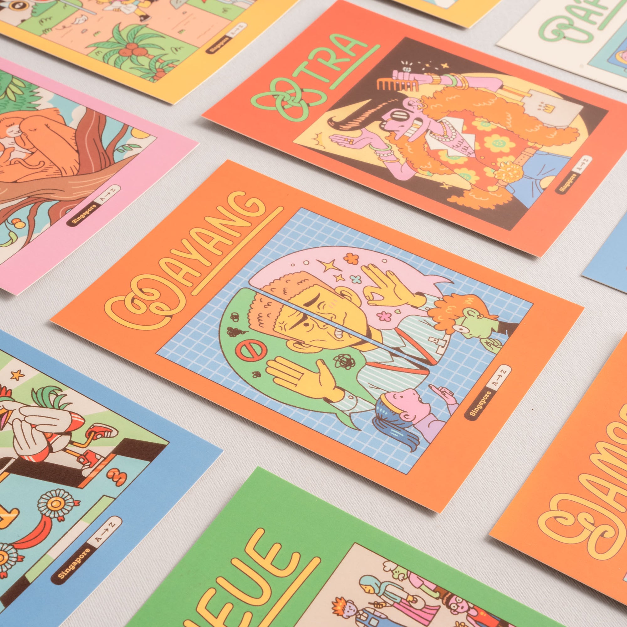 Singapore A to Z - Single illustrated Postcard