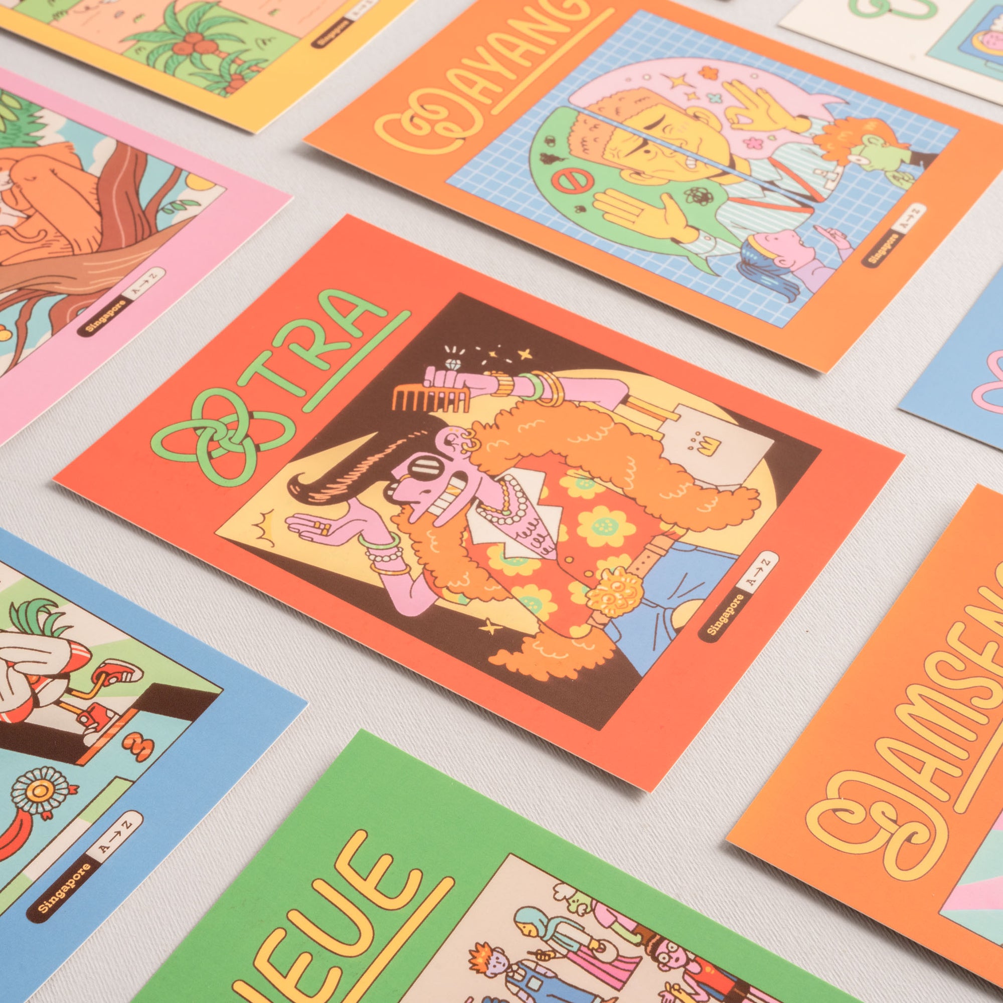Singapore A to Z - Single illustrated Postcard