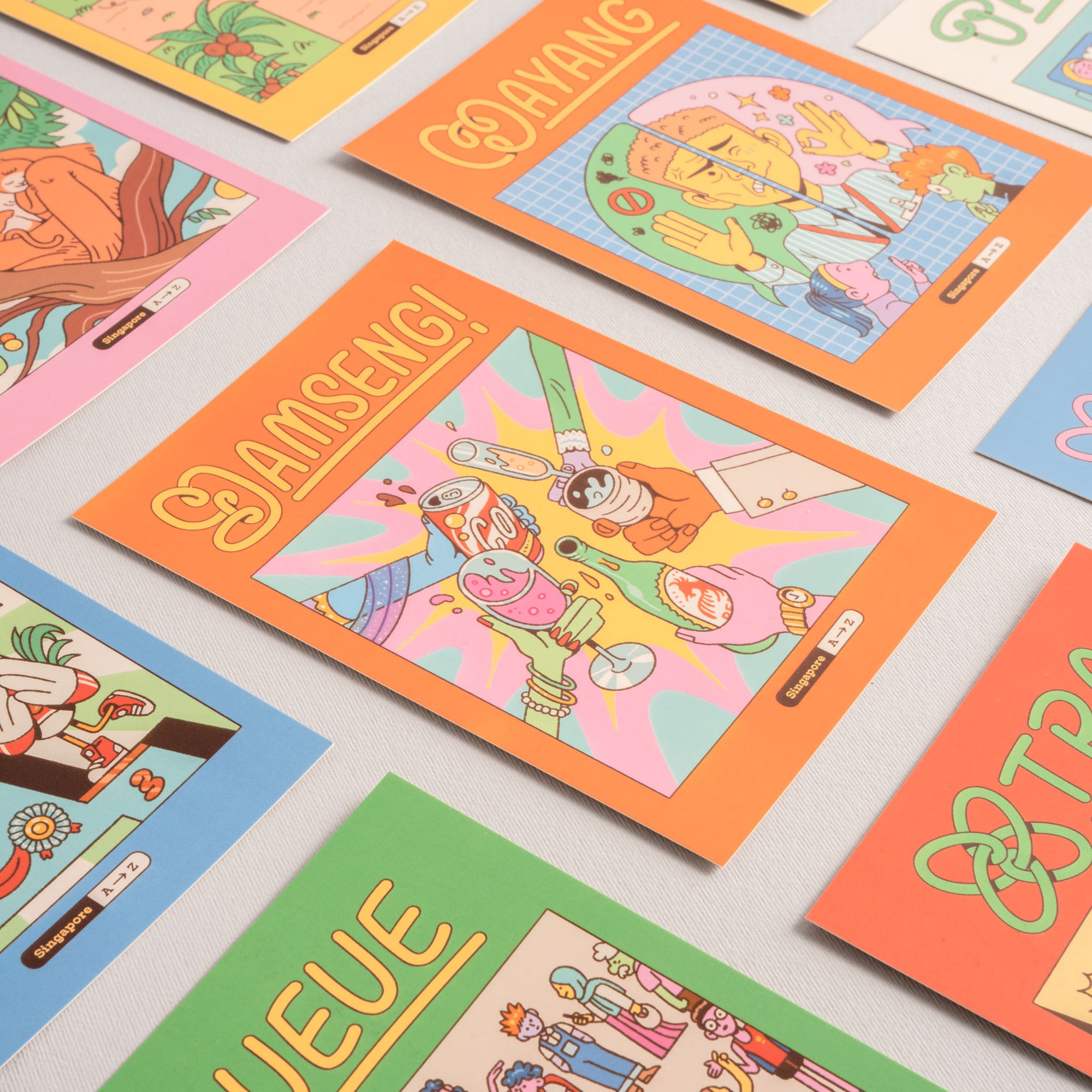Singapore A to Z - Single illustrated Postcard