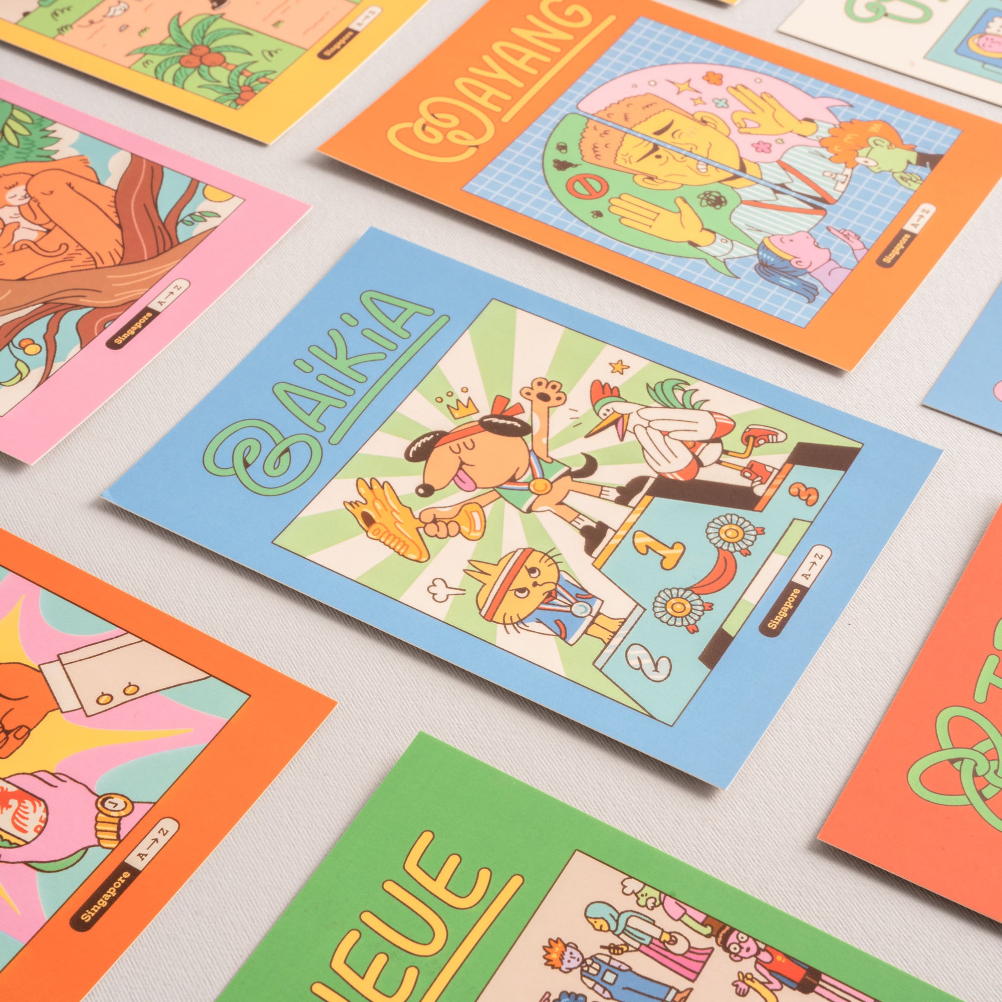 Singapore A to Z - Single illustrated Postcard