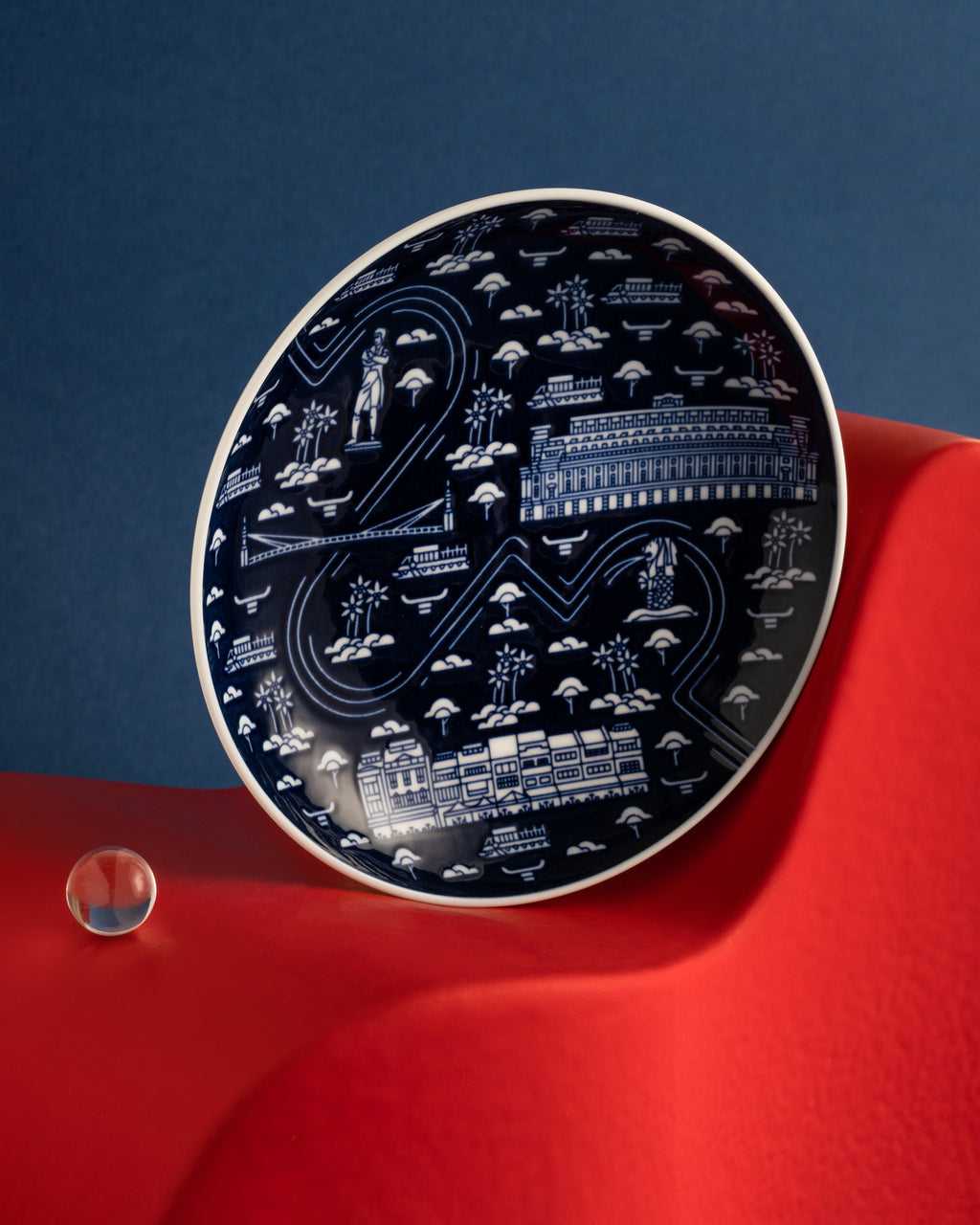 Singapore Architecture - The Singapore River Porcelain Plate (15cm)